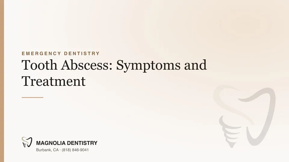 Dentist examining a patient with a swollen jaw from a tooth abscess