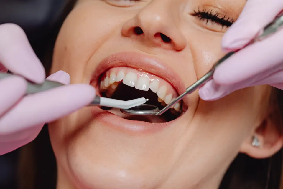 Dentist reviewing exam findings with a patient