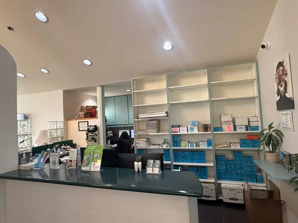 Reception desk inside Magnolia Dentistry, Burbank