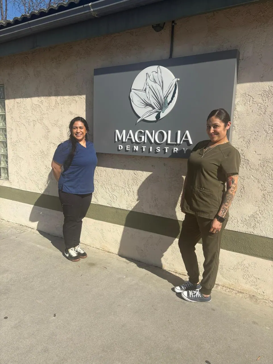 Magnolia Dentistry team members outside the Burbank office