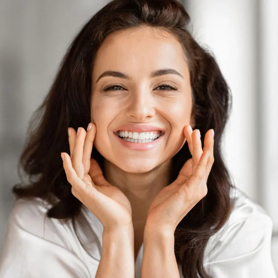 Smiling patient after orthodontics