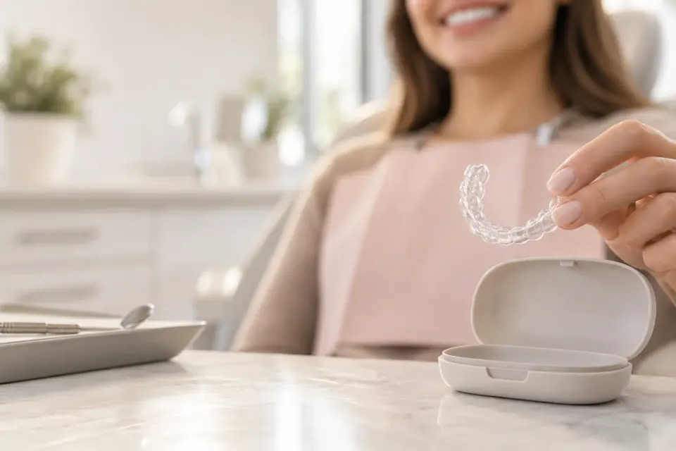 Clear aligner consultation in a modern dental office